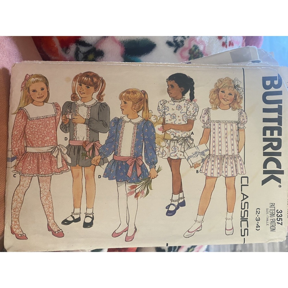 Butterick Classics Girls Dress Pattern 3357 Cut & Complete Size 2-4